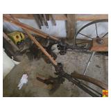 Horse Drawn Cultivator with Wooden Beam and Metal Wheels