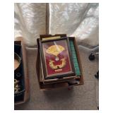 Framed Nagoya Castle Gold-Foil Folding Fan & Twin Shachihoko Ornaments Plus More
