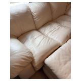 White Leather Sofa With MatchIng Ottoman