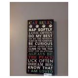 Cat Rules Decorative Wall Sign