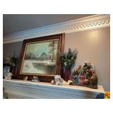 Framed Winter Landscape Oil Painting Signed C. Danet