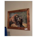 Framed  PrInt Of Tigers Play FightIng