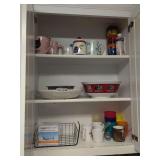 Contents Of Cabinet:  Coffee Mugs, Bowls & Wire Rack
