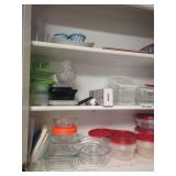 Contents Of Cabinet:  Food Storage ContaIners and Kitchen Gadgets Lot
