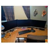 (3) Flat/Wide Screen Monitors With Mouse & Keyboard