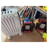Lot of Three Space Heaters Including Two Mr. Heater Portable Buddy Propane Heaters and One Oil Filled Electric Radiator