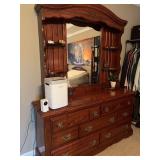 Dresser With Mirrored Hutch
