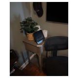 Gray Wood Accent Table With Lower Shelf