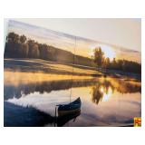 Large Multi-Panel Sunrise Lake Landscape PrInt With Canoe