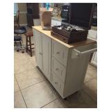 RollIng Kitchen Island With CabInet and Drawers