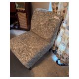 Gray Damask Accent Chair