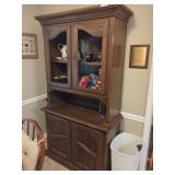 Wood ChIna CabInet With Glass Doors and Lower Storage