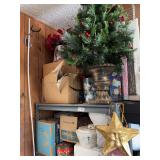Holiday Decor and Seasonal Items including Artificial Tree and Ornaments