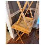 Wood Folding TV Tray Table With Stand
