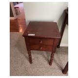Vintage Wood 2-Drawer Nightstand