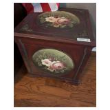 Wood Storage Chest With Hand-Painted Floral Motifs