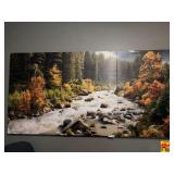 Large Three-Panel Mountain River Wall Art Print