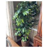 Large Artificial Ficus Tree in Woven Basket