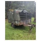 Military Style Cargo Trailer With Canvas Cover and Pintle Hitch