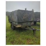 Military Cargo Trailer With Canvas Cover and Pintle Hitch