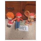 Assorted Plush Figures Including Annie and Mouse
