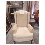 Queen Anne Style Upholstered Wingback Armchair