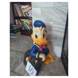 Vintage Large Disney Donald Duck Statue Leaning On His Suitcase