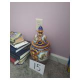 Large Ceramic Covered Ginger Jar, Made in Spain