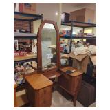 Wood Vanity With Attached Mirror