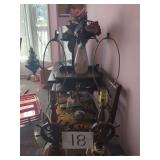 Pair of Wood Ship Wheel Table Lamps