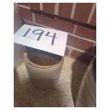 Salt-Glazed Stoneware Crock with Brown Glazed Interior