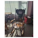 Wood Rocking Chair With Spindle Back
