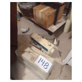 Vintage Sewing Machine With Case and Foot Pedal