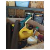 Box Of Household Cleaners & Automotive Fluids