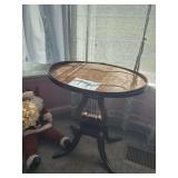 Oval Lyre-Base Accent Table