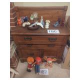 Wooden Sideboard Cabinet with Carved Backsplash and Multiple Drawers