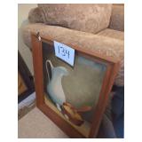 Framed Still Life Painting of Pitcher and Bowl