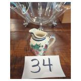 Ceramic Creamer Pitcher by HB Quimper Of France