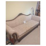 Traditional Style Wooden Frame Sofa with Floral Upholstery