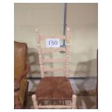 Ladder Back Chair With Woven Rush Seat & Games