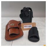 (2) Holsters:  (1) Leather Western-Style & (1) Nylon
