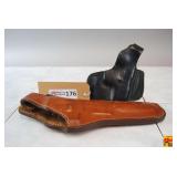 Black No. 10 Leather Holster & Brown Bianchi S&W 44 Leather Holster
