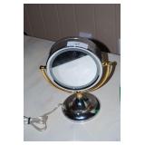 Lighted Vanity Tabletop Makeup Mirror Chrome and Gold-Tone Finish
