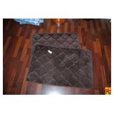 Set of Two Brown Quilted Bathroom Mats