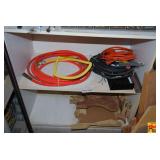 Assorted Lot of Hoses and Cords including Air Hose and Electrical Extension Cords