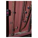 Assorted Necklace Lot in Wall Display Case