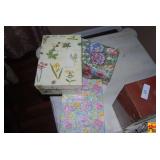 Metal Storage Box and Decorative Floral Cardboard Boxes