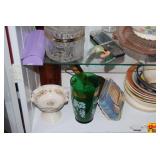 Display Cabinet Assortment of Collectibles and Household Goods