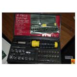 41-Piece Ratchet Driver Set with Bits, Sockets, and Blow Molded Storage Case