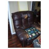 Brown Recliner Chair with Tufted Backrest